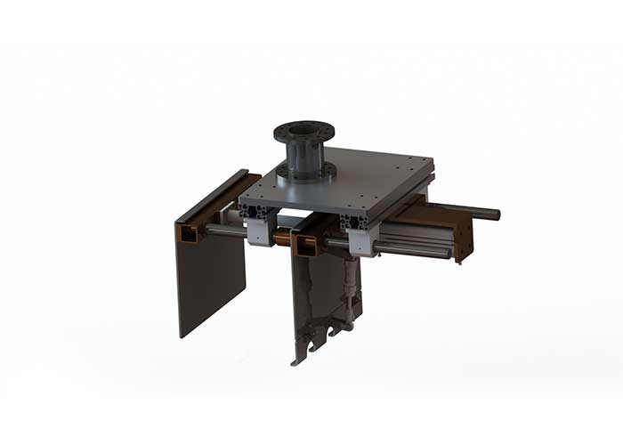 Box mounted fixture - palletizing robot